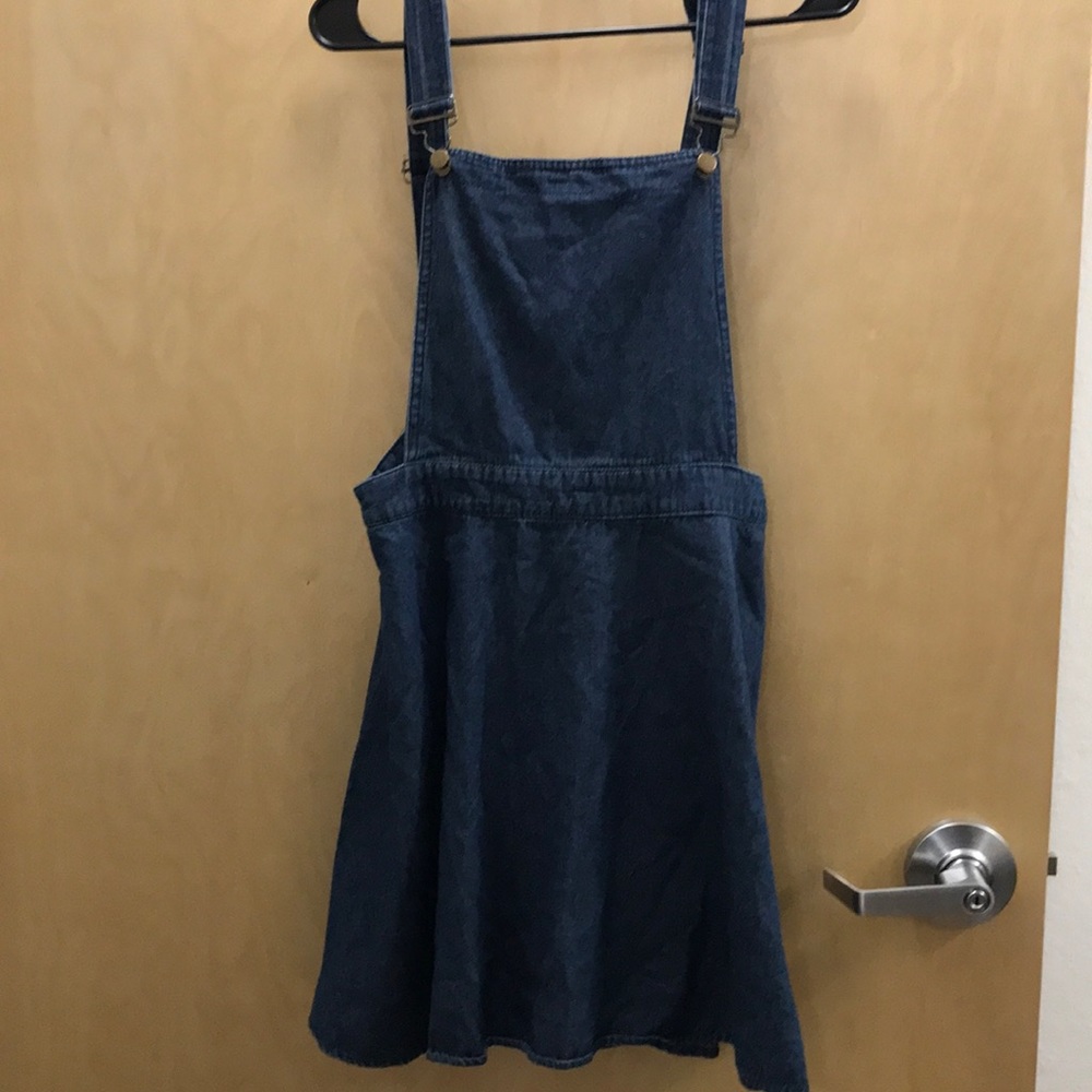 Dark denim overall dress